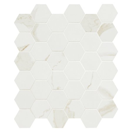 Msi Eden Calacatta 2 In X 2 In. Matte Porcelain Hexagon Floor & Wall Tile, 8PK ZOR-PT-0634